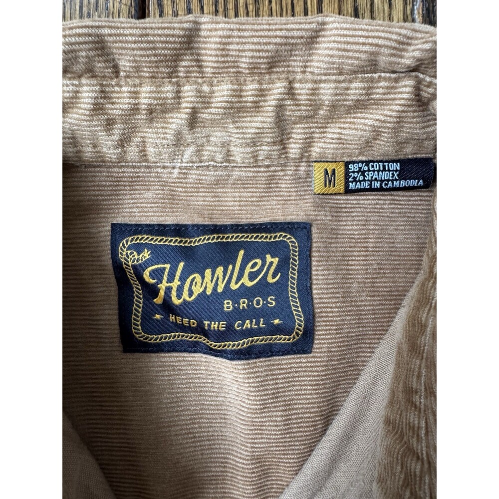 Howler Brothers Banning Corduroy Snap Shirt, Medium Duck Brown - Picture 2 of 9